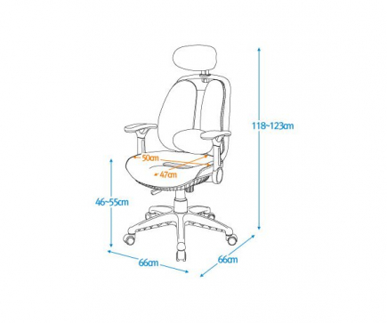 Компьютерное кресло серия Synif мод. Inno Health (SY-0901-BL) с черным каркасом - 2